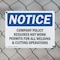 Signmission Company Policy Requires Hot Work Permits, 10 in W x Rectangle, Plastic OS-2PACK-NS-P-710-L-15355 - alternate 2